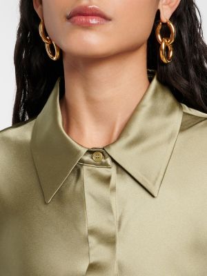 Копринена сатенена блуза Joseph зелено