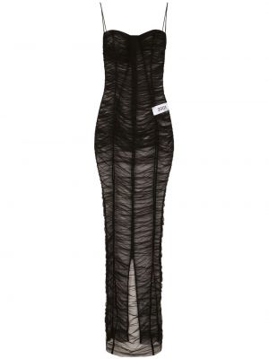 Průsvitné dlouhé šaty Dolce & Gabbana černé
