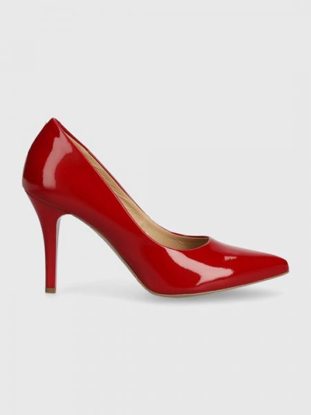 Кожаные туфли на каблуке на высоком каблуке Wojas красные