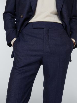 Kašmírové klasické kalhoty Gabriela Hearst modré