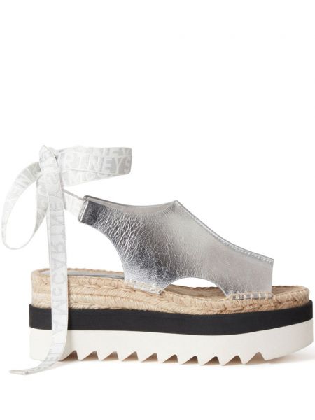 Riemchensandalen mit print Stella Mccartney silber