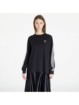 Ριγέ μακρυμάνικη μπλούζα Adidas Originals μαύρο
