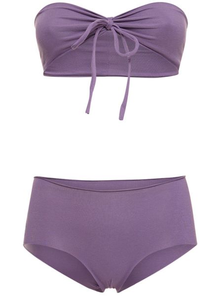 Bikini de algodón de tela jersey Isole & Vulcani violeta