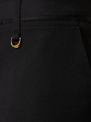 Krepové vlnené nohavice Jacquemus čierna