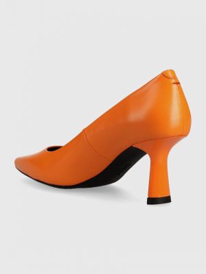 Magassarkú bőr flip-flop Hugo narancsszínű