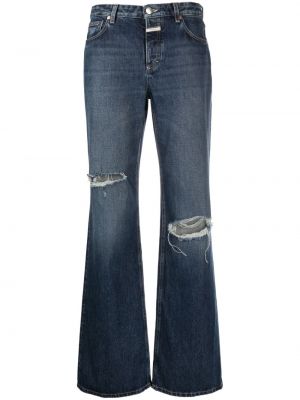 Roztrhané džínsy s rovným strihom Closed modrá