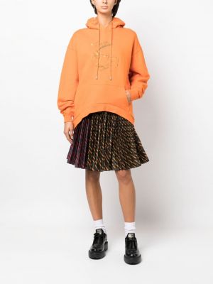 Haftowana bluza z kapturem bawełniana Collina Strada pomarańczowa