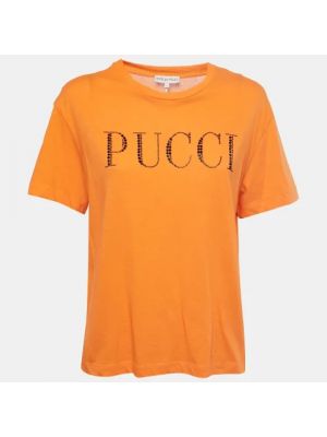 Top bawełniany Emilio Pucci Pre-owned pomarańczowy
