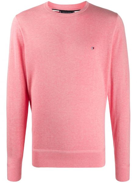 Jersey con bordado de tela jersey Tommy Hilfiger rosa
