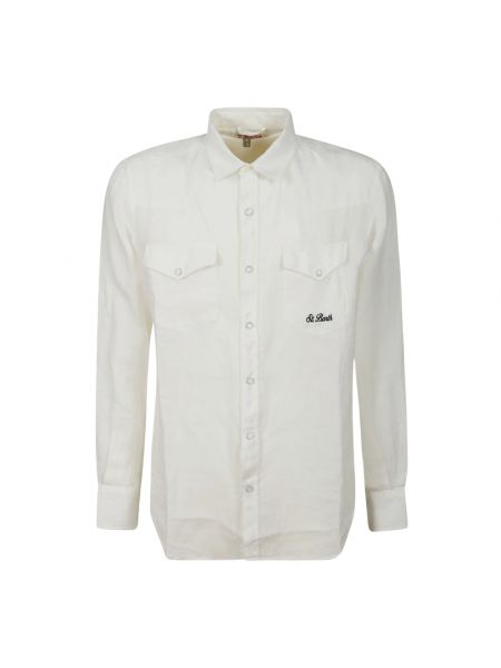 Lniana koszula z kieszeniami Mc2 Saint Barth biała