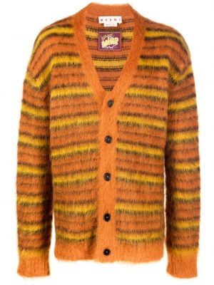 Cardigan à rayures en tricot Marni orange