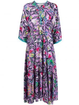 Šaty s potiskem Dvf Diane Von Furstenberg fialové