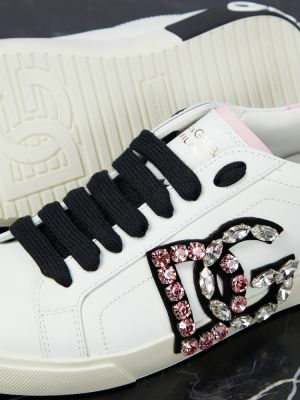 Bőr sneakers Dolce&gabbana rózsaszín