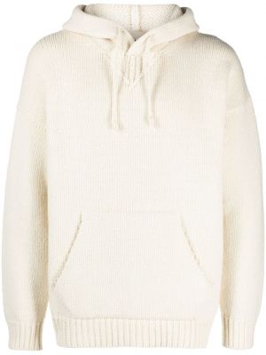 Chunky sveter s kapucňou Ten C biela