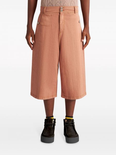 Shorts en jean large Etro orange