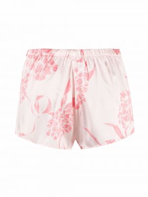 Pantalones cortos con perlas de seda de flores La Perla rosa