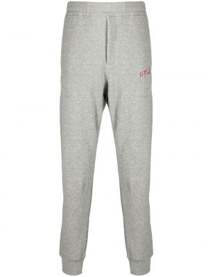 Pantalones de chándal con bordado Alexander Mcqueen gris