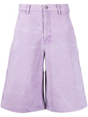 Bavlněné džínové šortky relaxed fit Acne Studios fialové