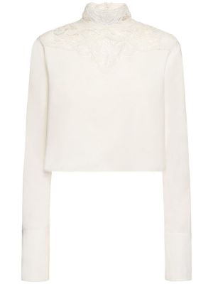 Pamučna bluza s čipkom Philosophy Di Lorenzo Serafini bijela