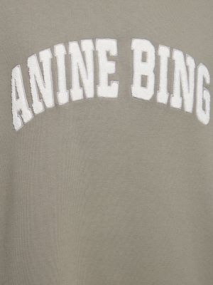 Bluza bawełniana z nadrukiem Anine Bing szara