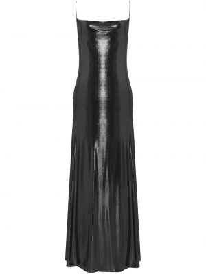 Βραδινό φόρεμα ντραπέ Saint Laurent μαύρο