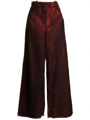 Voľné obnosené džínsy Masnada červená