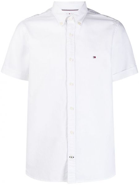 Camisa con bordado manga corta Tommy Hilfiger blanco
