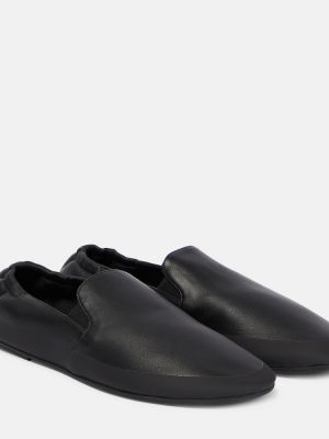 Loafers di pelle The Row nero