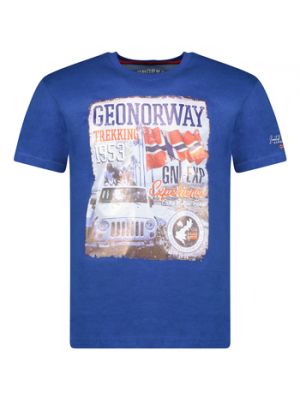 Koszulka z krótkim rękawem Geographical Norway niebieska