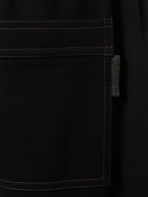 Spodnie bawełniane relaxed fit Brunello Cucinelli czarne