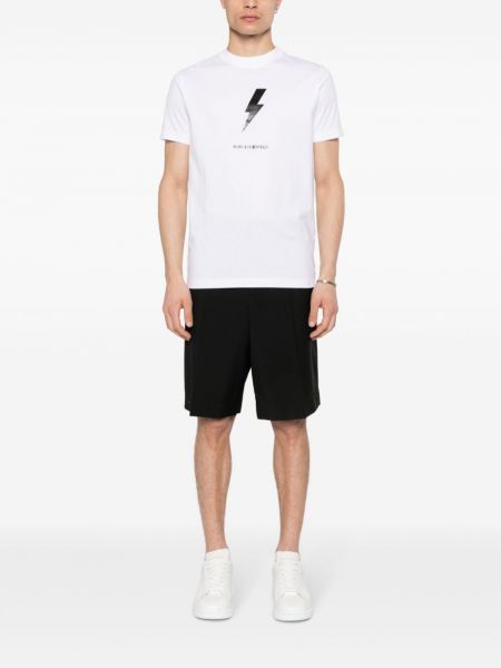 T-shirt en coton à imprimé Karl Lagerfeld blanc