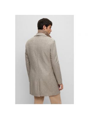 Abrigo ajustado de lana Hugo Boss beige