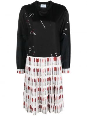 Kleid mit print Prada Pre-owned schwarz