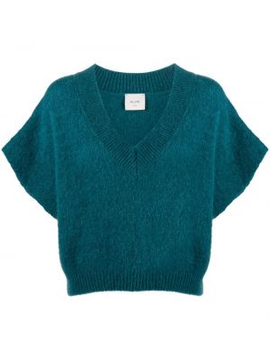 Mohérové pletené tričko Alysi modré