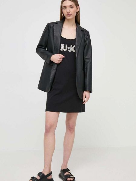Pamučna mini haljina oversized Liu Jo crna