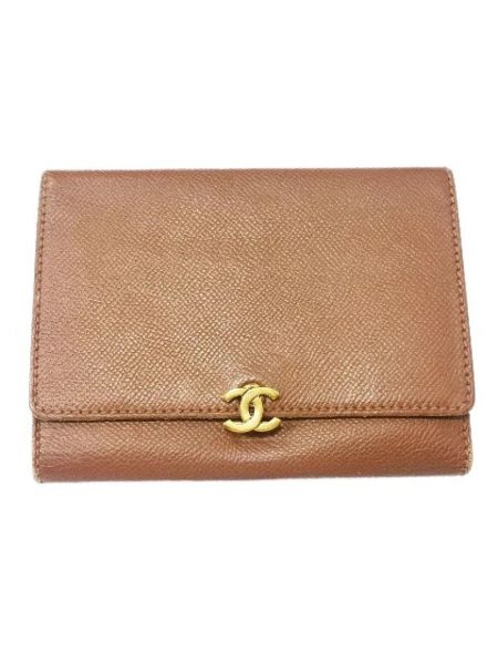 Portefeuille en cuir Chanel Vintage marron