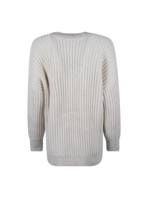 Dzianinowy sweter z kaszmiru Brunello Cucinelli biały