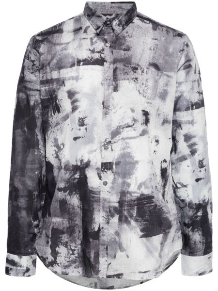 Bavlnená košeľa s potlačou s abstraktným vzorom Paul Smith sivá