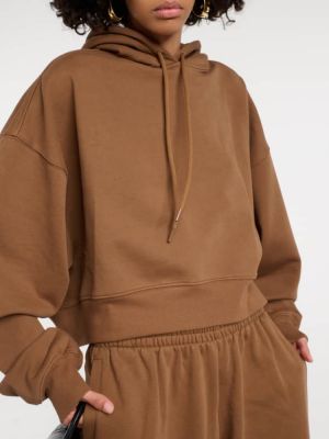 Hoodie di cotone in jersey oversize Wardrobe.nyc marrone