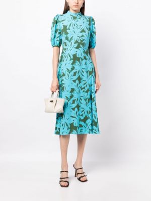 Midi šaty s potiskem Dvf Diane Von Furstenberg modré