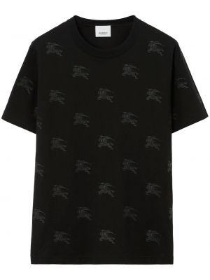 Βαμβακερή μπλούζα με σχέδιο Burberry μαύρο
