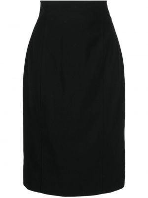 Vlnená puzdrová sukňa Chanel Pre-owned čierna