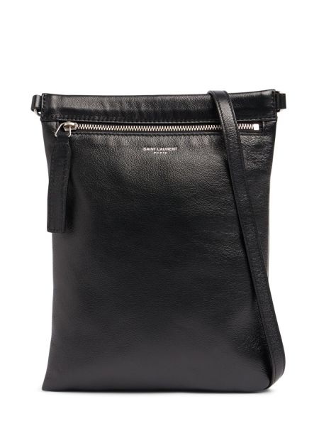 Crossbody väska i läder utan klackar Saint Laurent svart