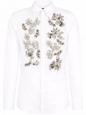 Риза с кристали Dolce & Gabbana бяло