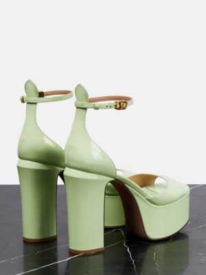 Sandalias de charol Valentino Garavani verde