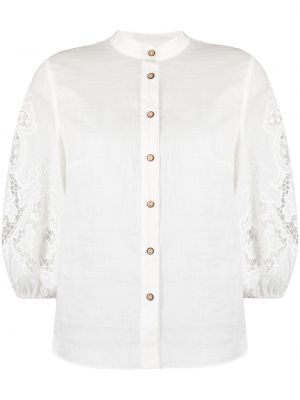 Blusa de flores de encaje Zimmermann blanco