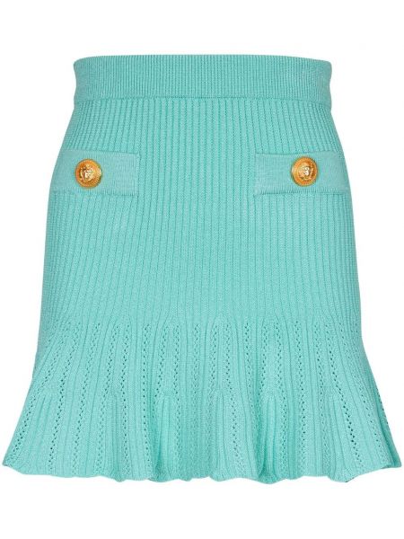 Peplum neulottu mini hame Balmain sininen