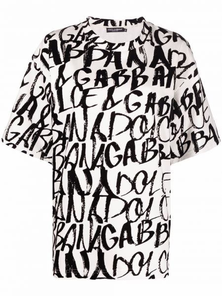 Camiseta con estampado oversized Dolce & Gabbana blanco