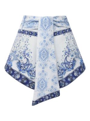 Голубые льняные шорты Camilla