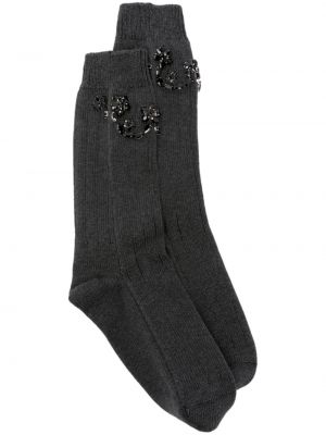 Krištáľové ponožky Simone Rocha sivá